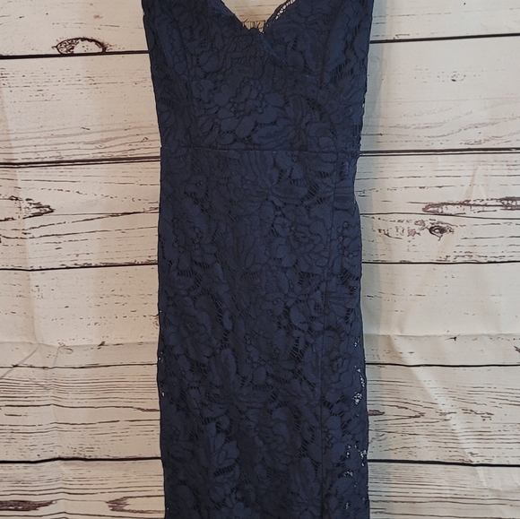 Flirting with Desire Navy Blue Lace Bodycon Dress NWOT Size Small - Picture 6 of 11